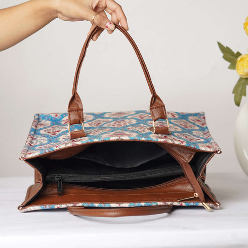 Blue Printed Handbag Box Bag - Uncommongifts.in